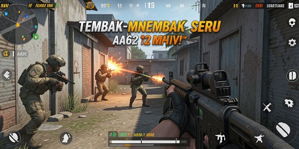 Tampilan seru gameplay AA62 dalam pertempuran TPS.