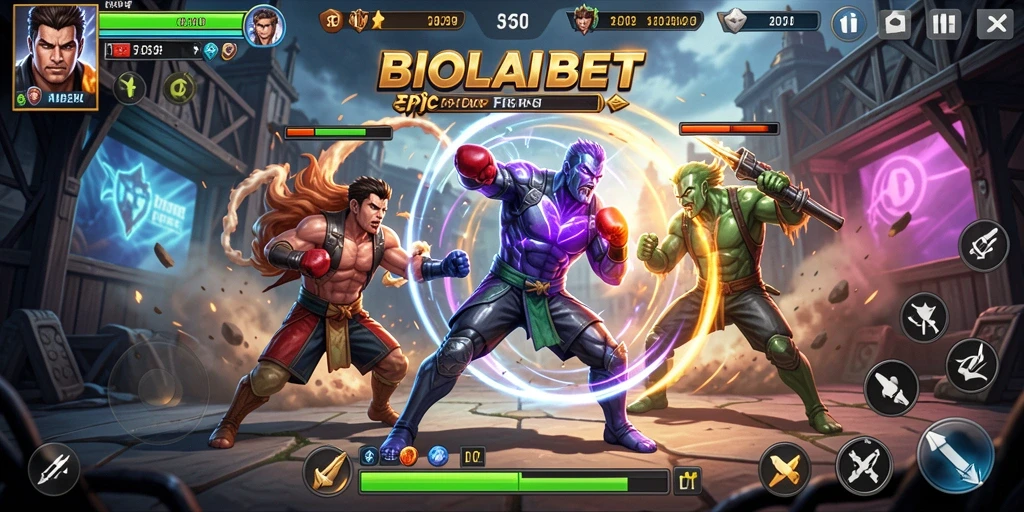 Tampilan gameplay Fighting yang mendebarkan di BIOLABET.