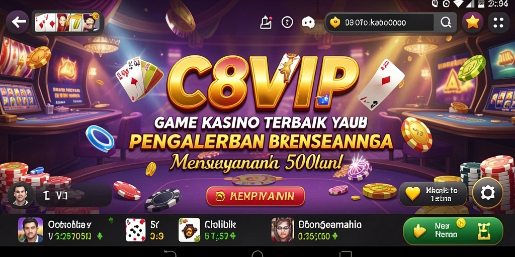 Screenshot C8VIP menampilkan antarmuka permainan kasino yang menarik dan interaktif.