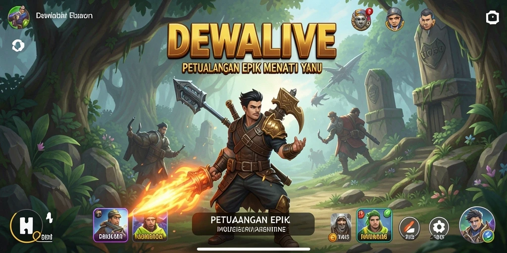 Tampilan gameplay DEWALIVE yang menakjubkan saat menjelajahi lingkungan penuh petualangan.