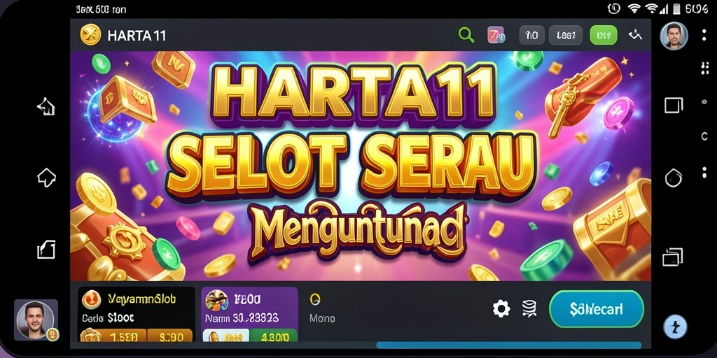 Tampilan gameplay HARTA11 yang memukau dengan berbagai tema slot.