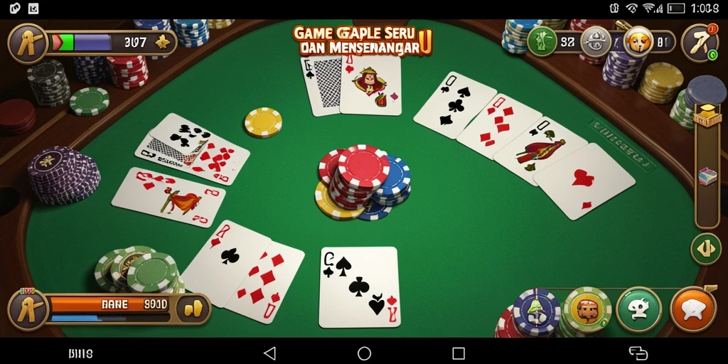 Tampilan gameplay IDNSERU dengan suasana Gaple yang seru.