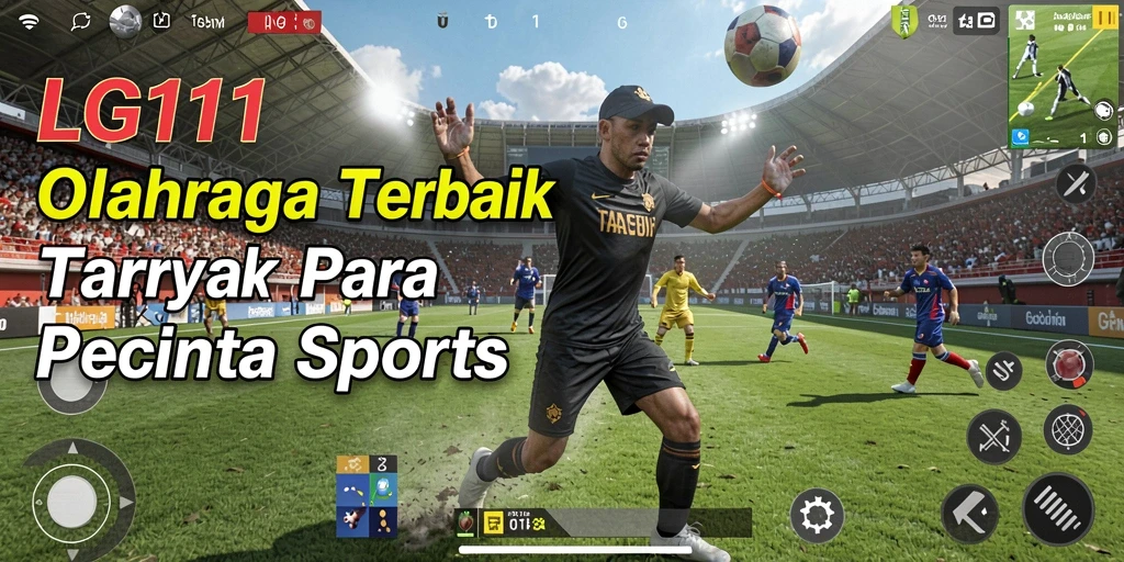 Screenshot LG111 menampilkan aksi seru di lapangan olahraga.