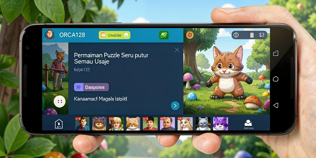 Screenshot utama ORCA128 menampilkan gameplay Puzzle yang seru dan menantang.