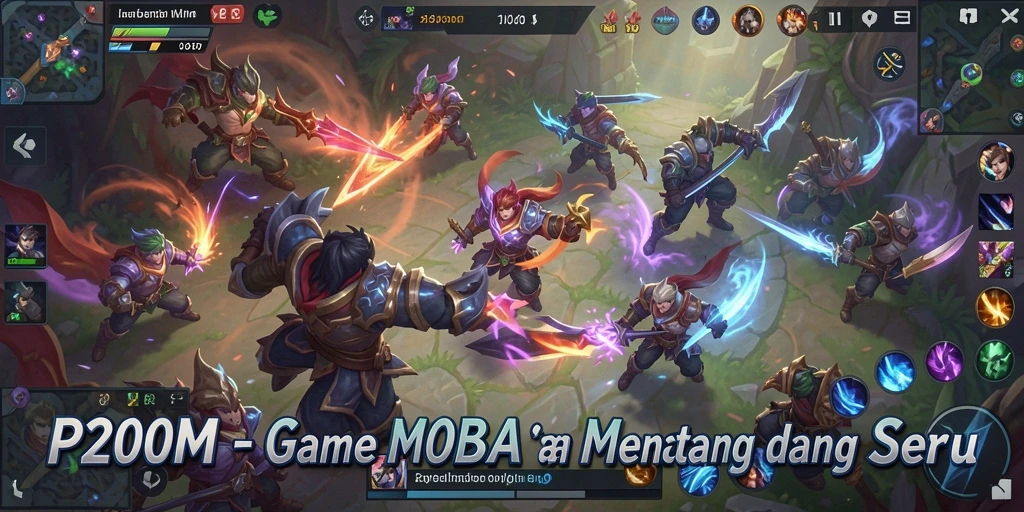 Tampilan gameplay seru di P200M dengan aksi hero yang mendebarkan.