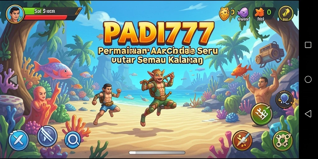 Screenshot gameplay PADI777 menampilkan karakter lucu dan level yang menarik dalam permainan Arcade.