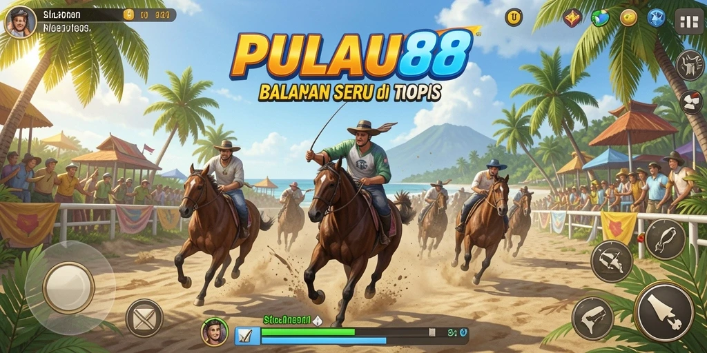 Screenshot gameplay PULAU88 yang menampilkan aksi balap seru.