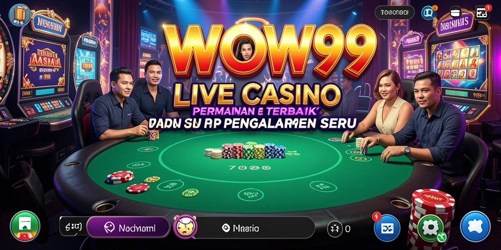 Screenshot WOW99 menampilkan dealer langsung dalam permainan Live Casino yang mengasyikkan.